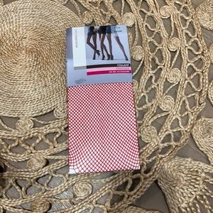 Red fish net tights